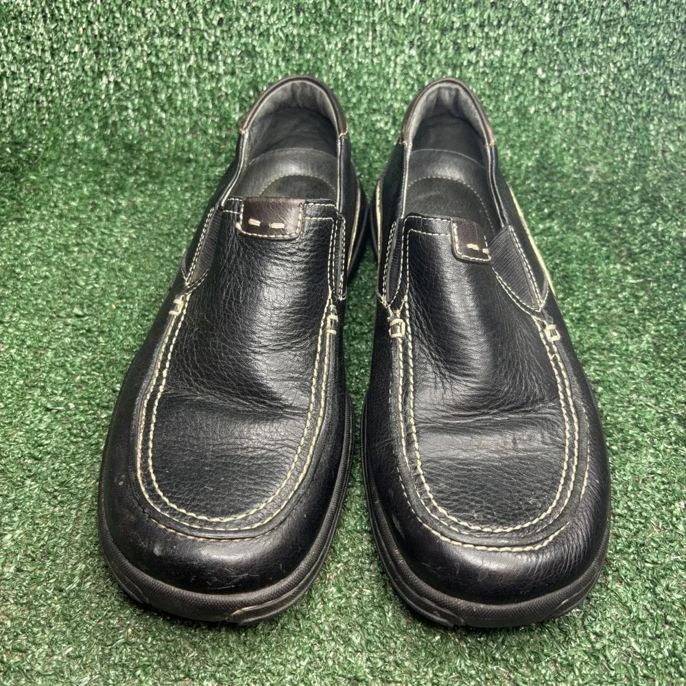 Clarks 36545 Leather Slip On Loafer Casual‎ Comfort Walking Shoes Black Mens 7.5